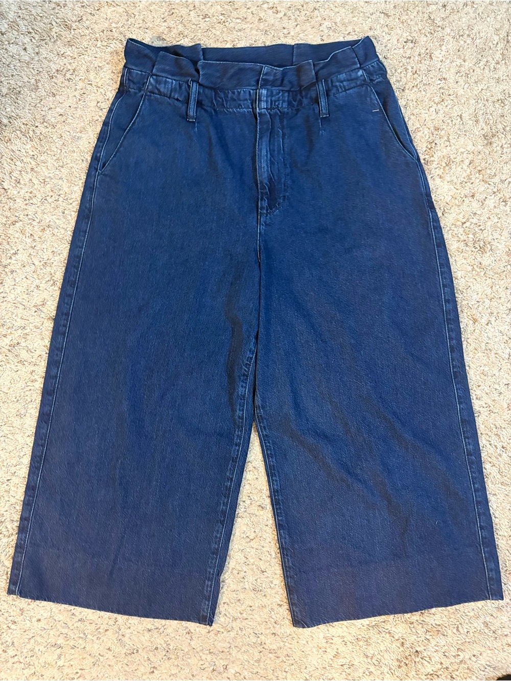 Boden Women's Dark Blue Paper Bag Wide-Leg Jeans Size 10 EUC